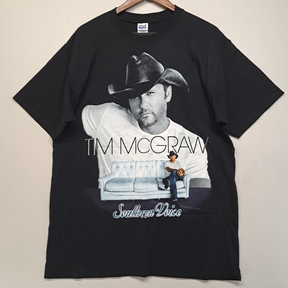 Tim McGraw Southern Voice 2010 Tour T-Shirt XL Black Big Graphic Anvil